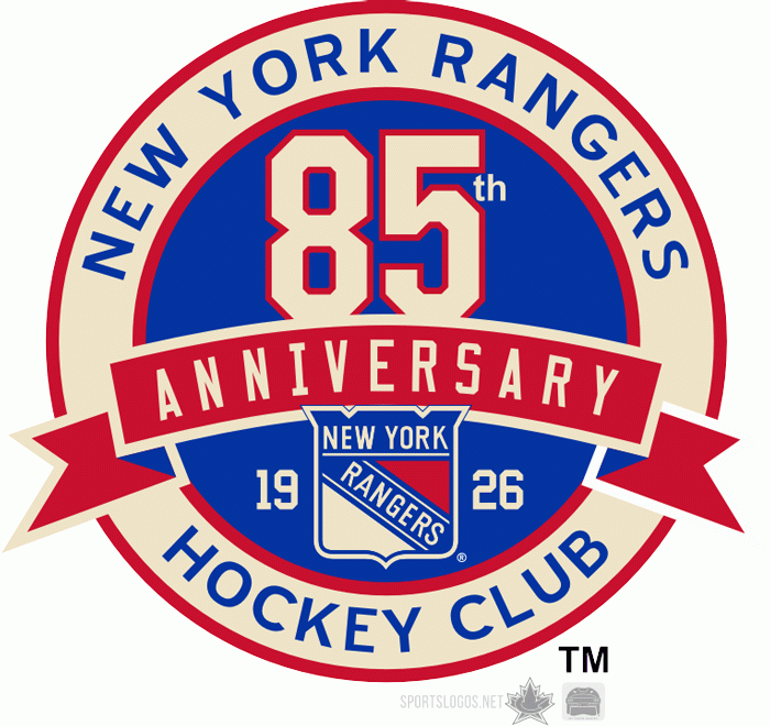 New York Rangers 2010 11 Anniversary Logo 02 vinyl decal